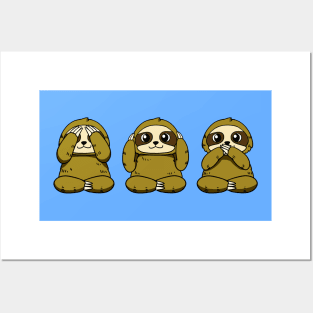 See, Hear, Say No Evil Sloths Posters and Art